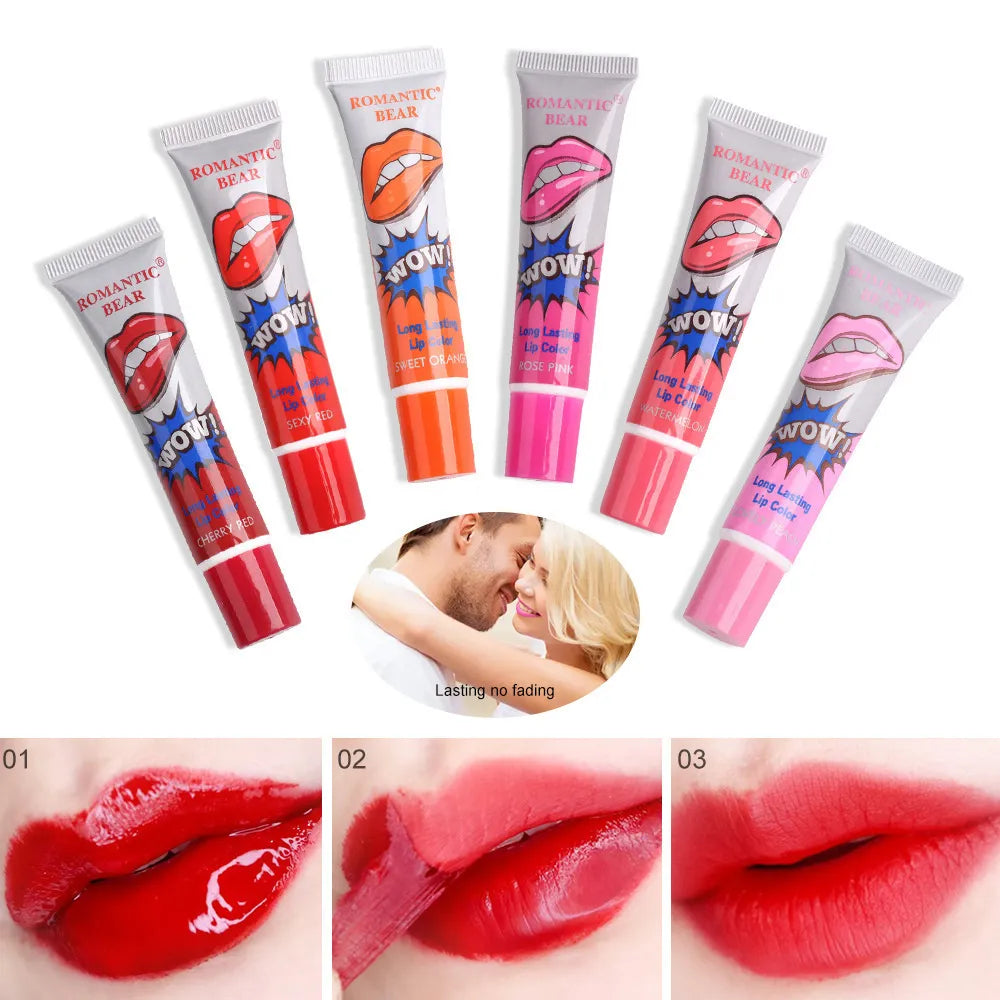 Magic 6-colors Peel Liquid Lipstick Waterproof Lasting No Fading Color Tear Lip Gloss Tattoo Dyed Lip Glaze Lip Color Cosmetics