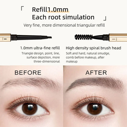 Double Head Eyebrow Pencil Long Lasting Waterproof 5 Colors Eye Brow Pen Tint Mascara Enhance Cosmetics Beauty Women Makeup