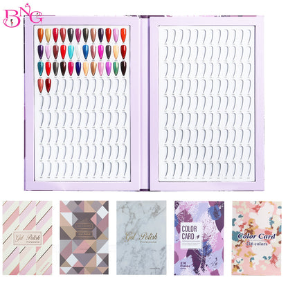 80 120 240 308 Colors PU Paper Nails Tips Card Nail Display Stand Case Model Nail Gel Polish Storage Box Nail Book Display