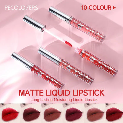 Lip Gloss Women Makeup Matte Velvet Lipstick Moisturizer Red Lip Tint Waterproof Light Long-Lasting Cosmetic