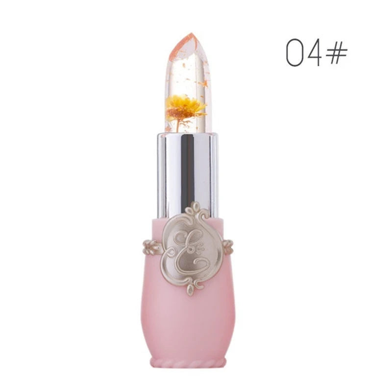 Moisturizer Lip Gloss Transparent Jelly Flower Lipstick Temperature Color Change Waterproof Makeup Lip Balm Cosmetic Makeup Tool