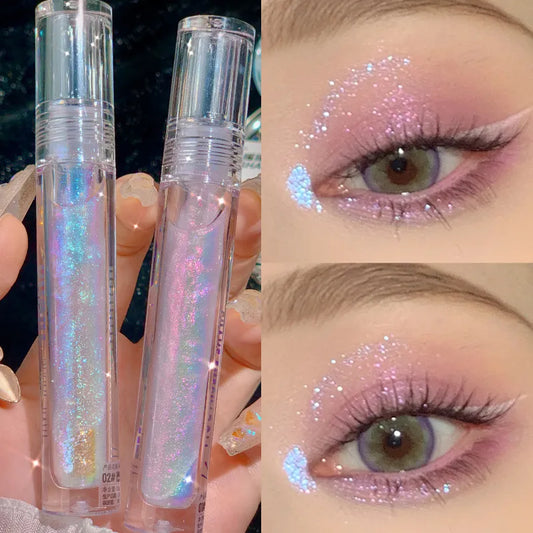 1PCS Diamond Glitter Liquid Eyeshadow Highlighter Lying Silkworm Shiny Brightening Makeup Waterproof Lasting Women Beauty Tools