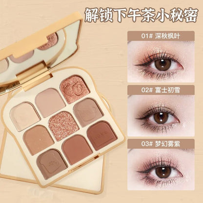 9 Colors Eyeshadow Palette Soft Toast Earth Color Shimmer Shine Matte Glitter Eyeshadow Eye Shadow Eye Pigments Makeup Cosmetic