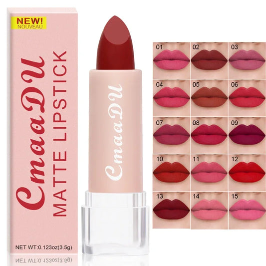 2022 New Sexy 15 Colors Lips Makeup Lipstick Lip Gloss Long Lasting Moisture Cosmetic Lipstick Red Lip Matte Lipstick Waterproof