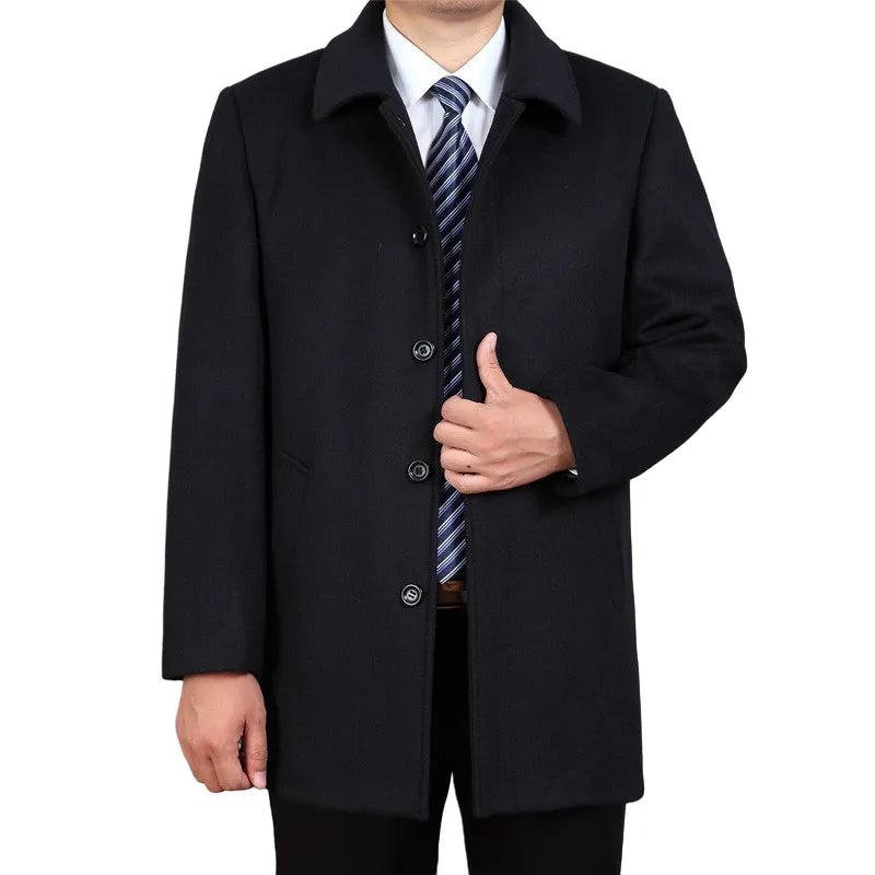 new arrival men's wool coat medium-long male thickening large outerwear winter warm trench plus size M L XL 2XL 3XL 4XL5XL6XL7XL