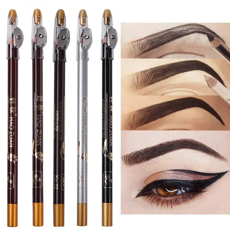 5 colors  Eyebrow Pencil Easy To Use Eyeshadow Long Lasting Natural Cosmetic Waterproof Microblading Wood Eyebrow Pencil