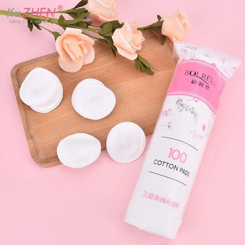 50/100Pc/bag Make Up Cosmetic Cotton Pads Wipe Pads Nail Art Cleaning Pads Soft Daily Supplies Facial Cotton Makeup Remover Tool