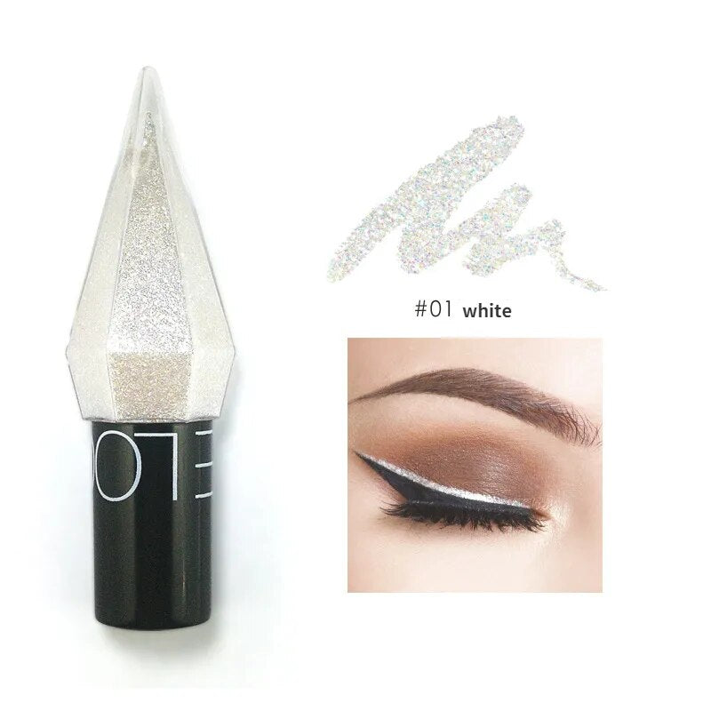 Diamond Shiny Eyeshadow Eye Liners Waterproof Glitter Sequins Eyeliner Eye Shadow Makeup Beauty Cosmetics Silver Rose Gold Color