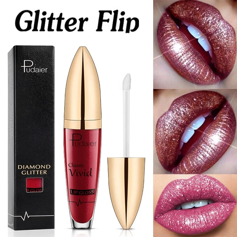 Matte Glitter Liquid Lipsticks Diamond Shiny Lip Gloss Waterproof Long Lasting Pearl Lipgloss Women Lip Tint Makeup Maquillaje