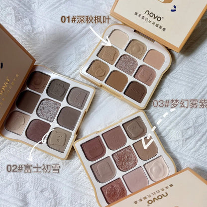 9 Colors Eyeshadow Palette Soft Toast Earth Color Shimmer Shine Matte Glitter Eyeshadow Eye Shadow Eye Pigments Makeup Cosmetic