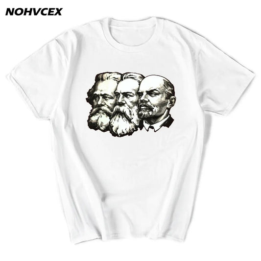 The Soviet Union Great Communist Lenin ,Marx ,Engels DIY Men's Short Sleeve T-Shirt Cccp