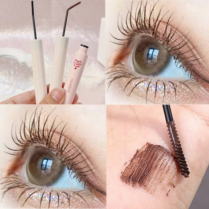 Waterproof Black Brown Mascara Lasting Matte Quick Dry Ultra-fine Brush Lengthening Eyelash Mascara Lash Extension Makeup Tool