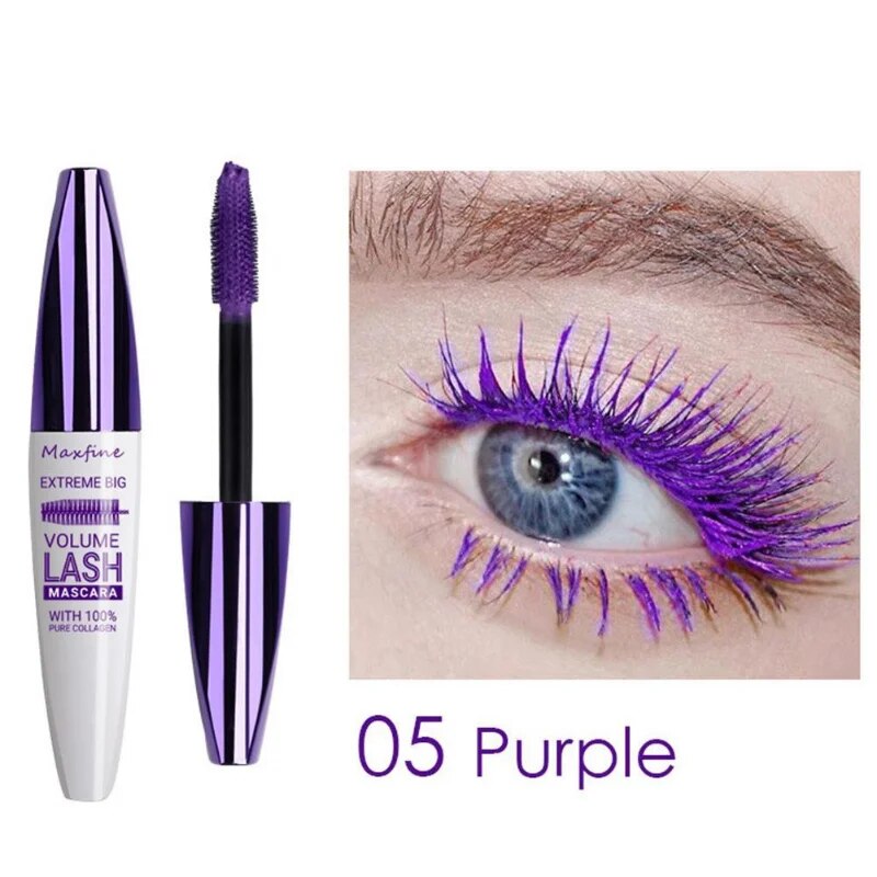 Color Mascara Waterproof Eye Black 5D Silk Fiber Volume Mascara Lashes Extension Thick Smudge-proof Makeup Tools Cosmetic