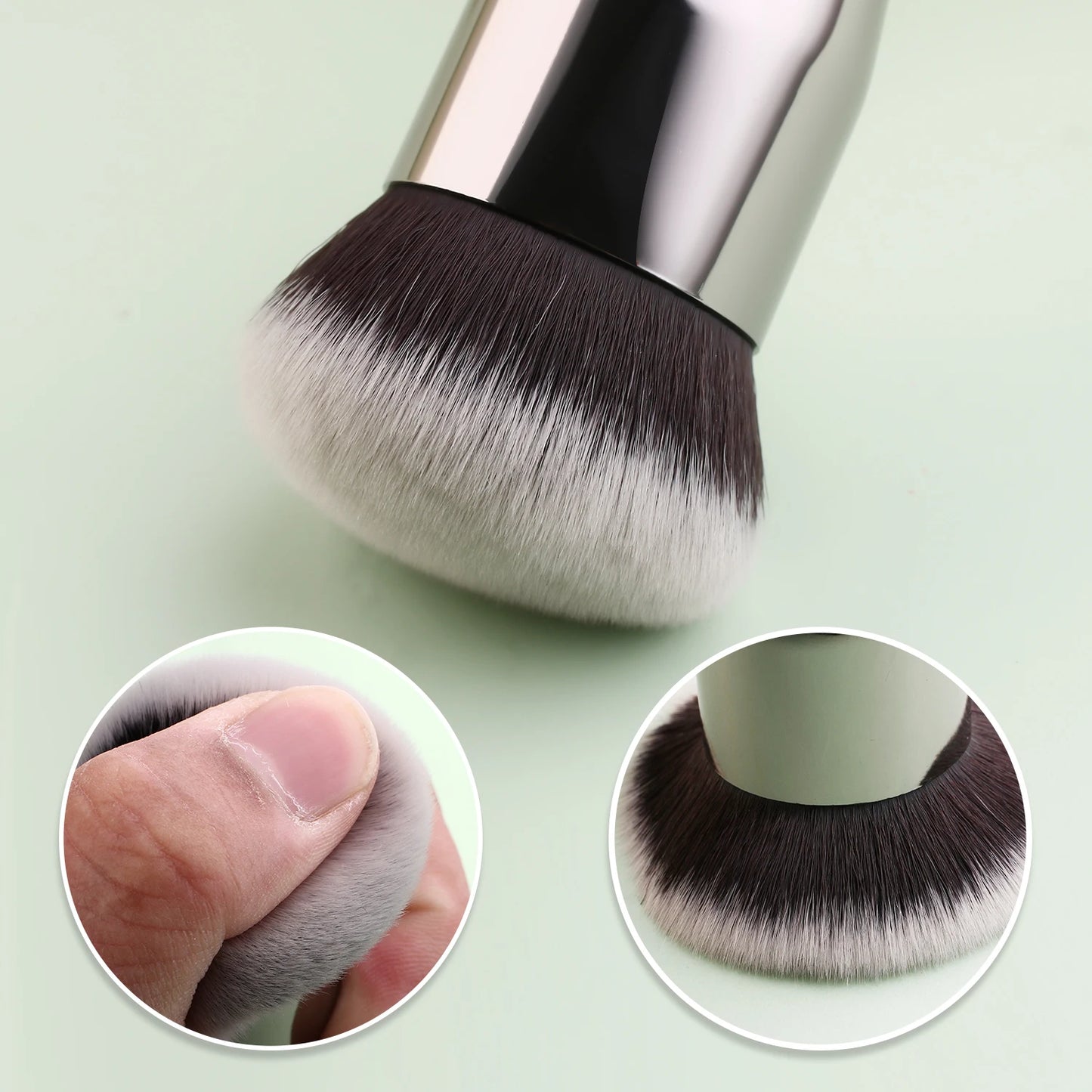 BEILI Black Foundation Make up Brush Big Definer Powder Blush Soft Synthetic Hair Makeup Brushes Highlighter Fan Contour Tools