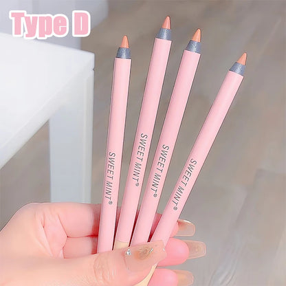 3D Matte Lip Liner Pen Waterproof Lasting Lips Contouring Pencil Velvet Milk Smooth Nude Makeup Lipstick Thin Tube Lip Tint