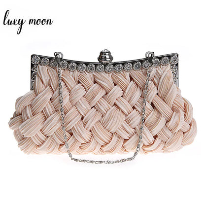 Hot spring Evening bag weave clutch bags Woman handbag Silk Elegant Dinner Ladies' Bag Evening Bag High-grade Handbag