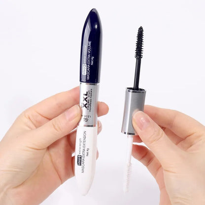 Eyes With 2 In 1 Waterproof Black Silk Fiber Lash Mascara For Double Volume Lengthening Curling Effect