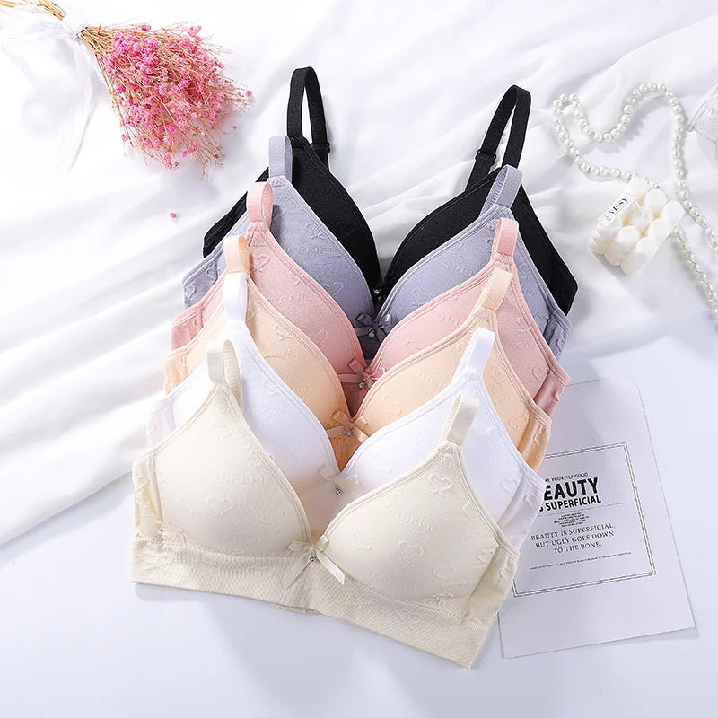 Teenage Girls Bras Thin No Steel Rings Comfortable Breast Wrapping Underwear Schoolgirls Gathering Bras Young Girl Clothes