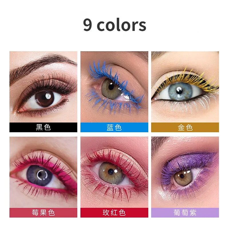 Colorful Eyelash Mascara EyeLashes Extension Curling Lengthen White Green Blue Cosplay Makeup Glitter Mascara