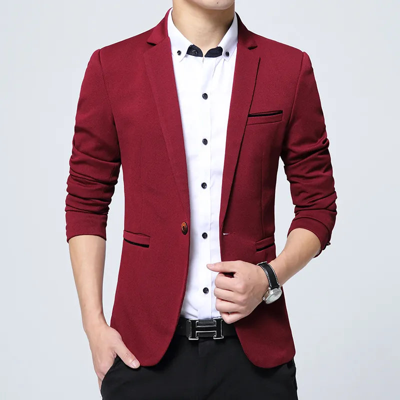 YASUGUOI New 2022 Fashion Slim Fit Single Breasted Solid Color Blazer Men Casual Men's 5XL Clothing Englad Style Suit Jacket Men
