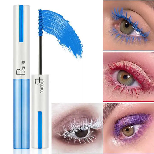 9 Color Mascara Waterproof Fast Dry Eyelashes Curls Extension Make-Up Eyelashes Blue Red Purple Black White Gold Ink Mascara