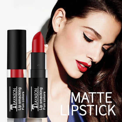 TEAYASON 12 Color Waterproof Lasting Sexy Red Lipstick Matte Lipstick Cosmetics Lip Gloss Waterproof Long-lasting