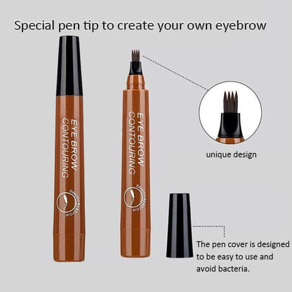 VIP Link 5 Colors Eyebrow Tattoo Pen Waterproof 4 Points Eyebrow Pen Long Lasting Liquid Brow Pencil Natural  Eyebrow Pencil