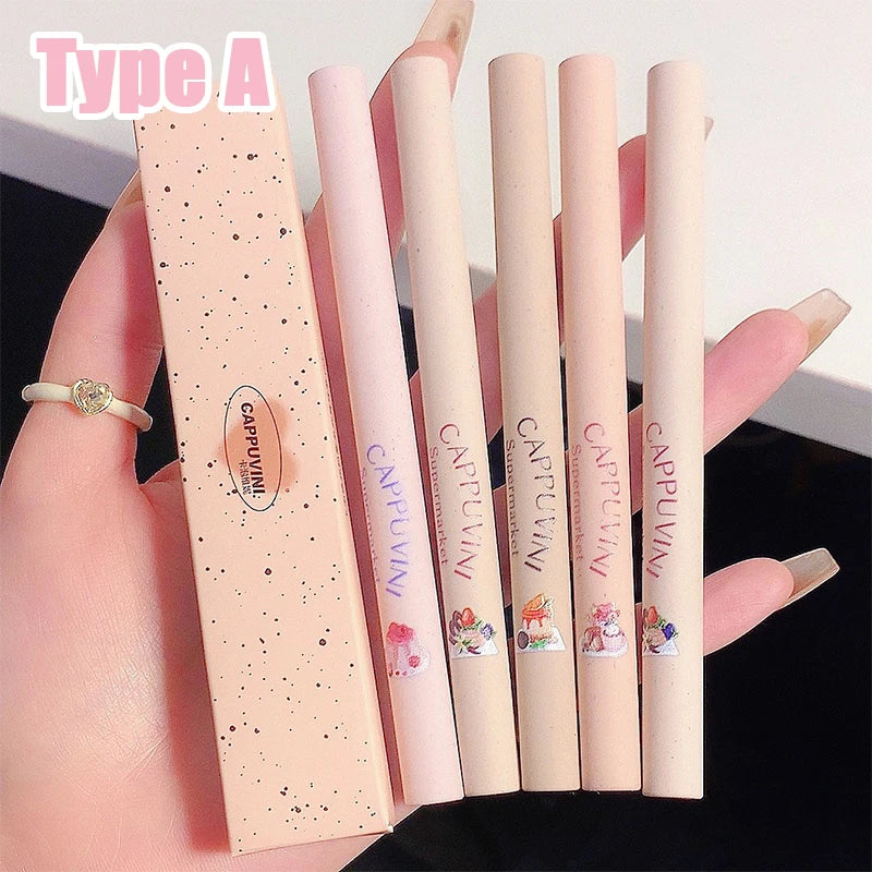 3D Matte Lip Liner Pen Waterproof Lasting Lips Contouring Pencil Velvet Milk Smooth Nude Makeup Lipstick Thin Tube Lip Tint