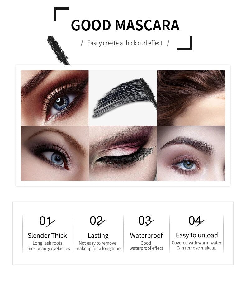 Silk Fiber 4d Mascara Extra Volume Waterproof Long-lasting Lengthens Curling Eyelashes Mascara Eye Makeup Rimel High Quality