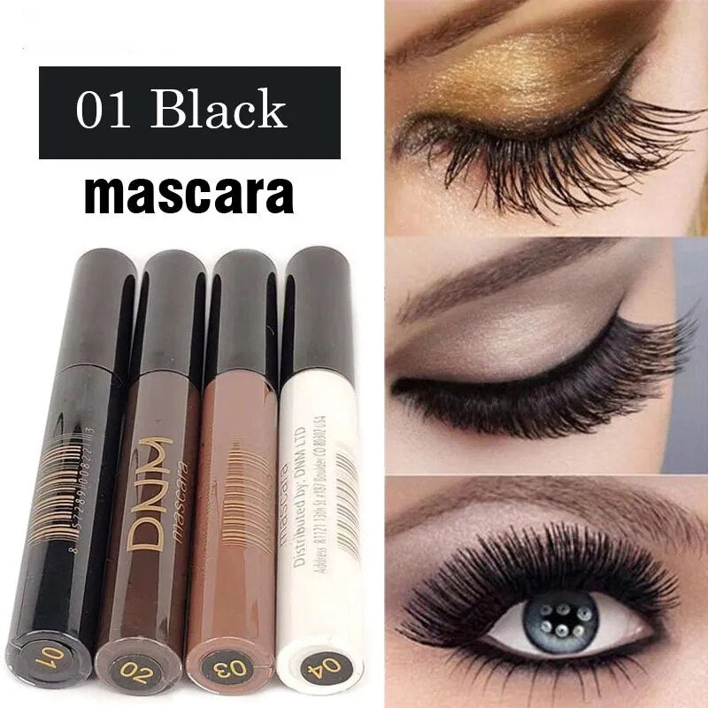 Cosmetics Color Mascara Natural Lashes Extension Eyelash Curly 4D Silk Fiber Colored Mascara White Brown Waterproof Makeup