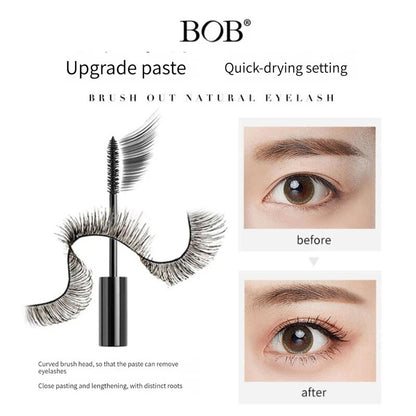 BOB Stunning Long Mascara Waterproof Curl Thick Curve Brush Head Not Dizzy Makeup Not Easy to Take Off Makeup