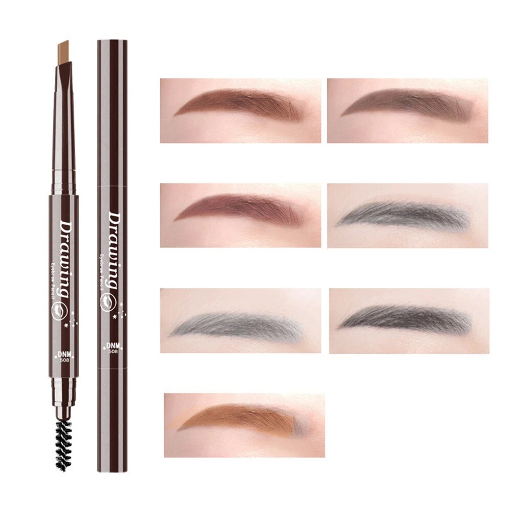 Double Ended Triangle Eyebrow Pencil Ultra-fine Eye Brow Natural Long Lasting Black Brown Tint Cosmetics Tools Eyebrow Makeup