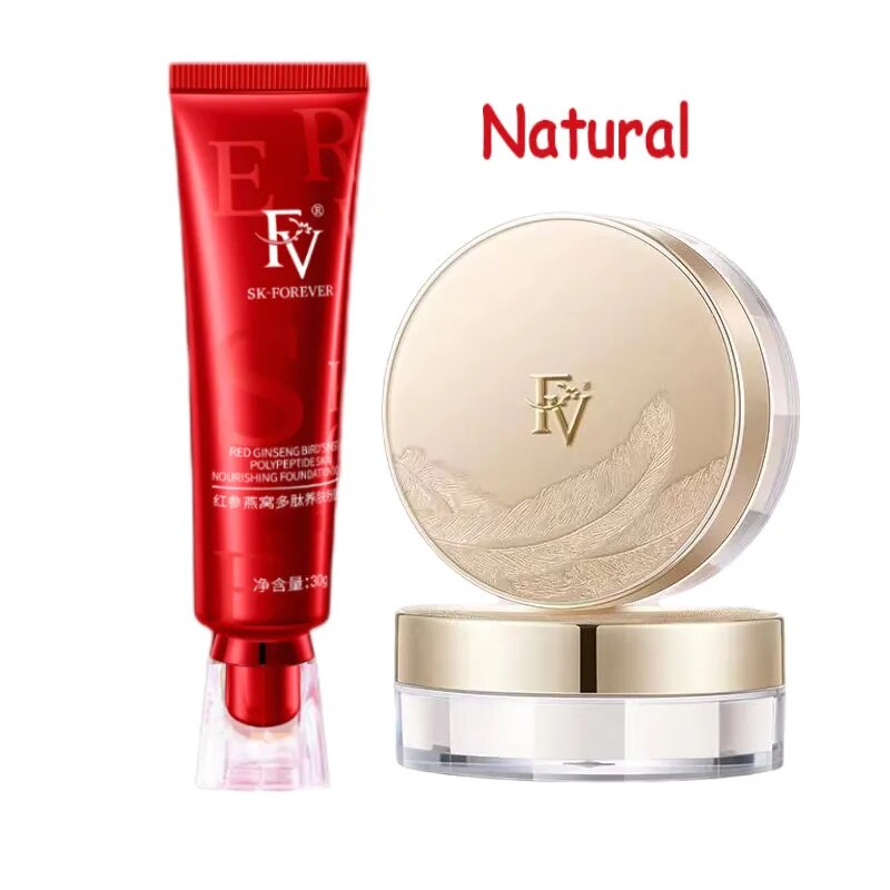 SK Makeup Foundation FV Pearl Loose Setting Powder Set Oil Control Long-lasting Base Makeup Kit Waterproof Favor Concealer