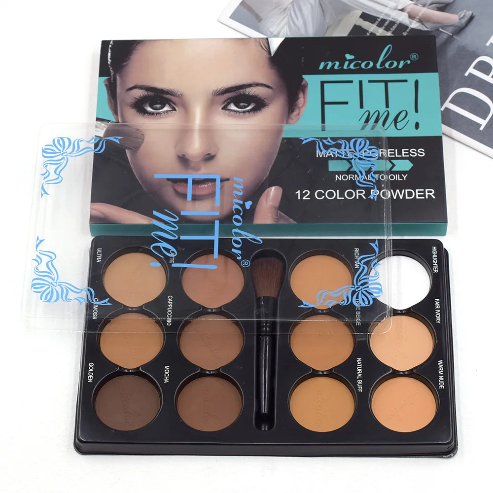 Coffee Color Contour Palette Makeup 12 Colors Long-Lasting Matte Eyeshadow Face Highlighters Make Up Contouring Powder Cosmetics