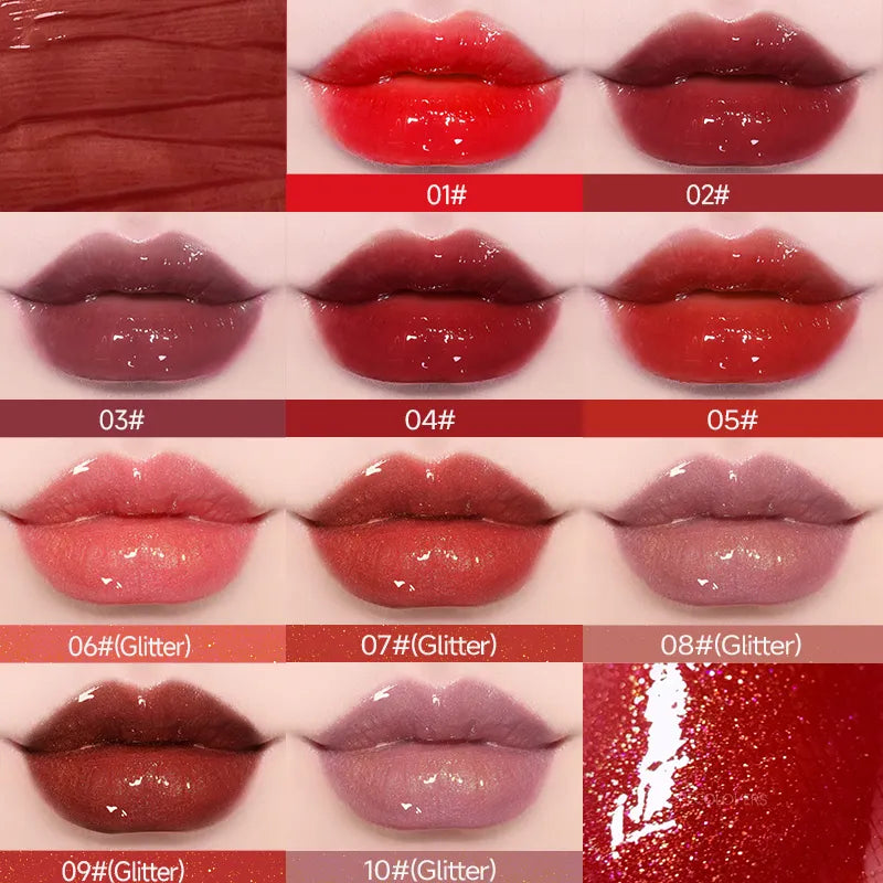 Mirror Lipstick Moisturizing Sexy Lips Plumper Long Lasting Shiny Lip Gloss Lip Tint Makeup Jelly Lip Glaze Korean Cosmetics