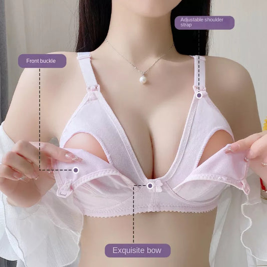 Breastfeeding Maternity Nursing Bra Pregnant Underwear Pregnant Women Gathered Push Up Bra Wireless Feeding Seamless Bras Ladies