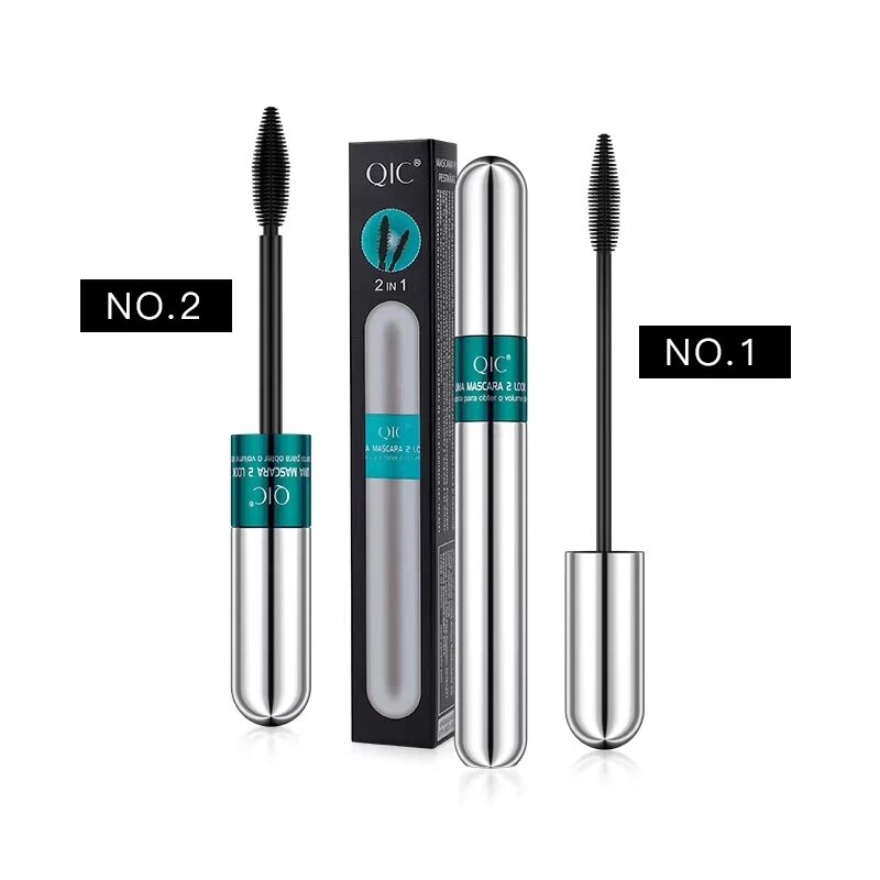 QIC 4D Silk Fiber Lash Mascara 2 in 1 Thrive Mascara Makeup Waterproof Lengthening Thickening Mascara VIBELY 4D Mascara