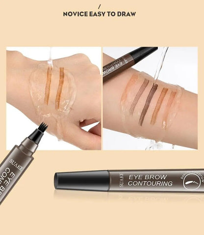 SUAKE Simulation Four Prongs Eyebrow Pencil Waterproof Eyebrow Pen Colorfast Liquid Eyebrow Pencil Like Real Eyebrow