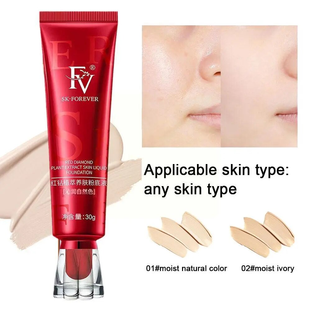 Red FV Foundation Liquid Ginseng Bird's Nest Polypeptide Concealer Skin Nourishing BB Cream Makeup Cosmetics