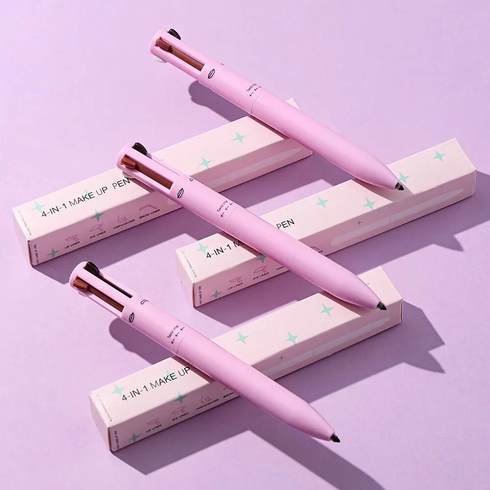 4 In 1 Makeup Pen Eyebrow Pencil Waterproof Drawing Eye Brow Long Lasting Easy Color Eyeliner Eyebrow Pen Sweatproof Makeup Pen