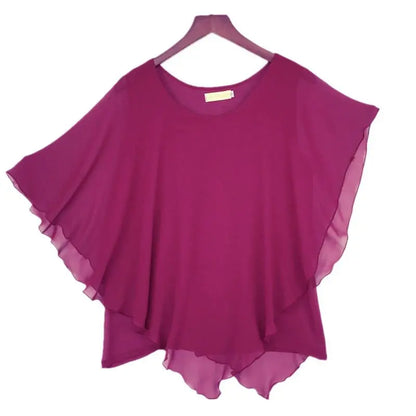 2023 Summer  women Chiffon casual Blouses & shirts blusas,batwing sleeve women chiffon shirt wome clothing