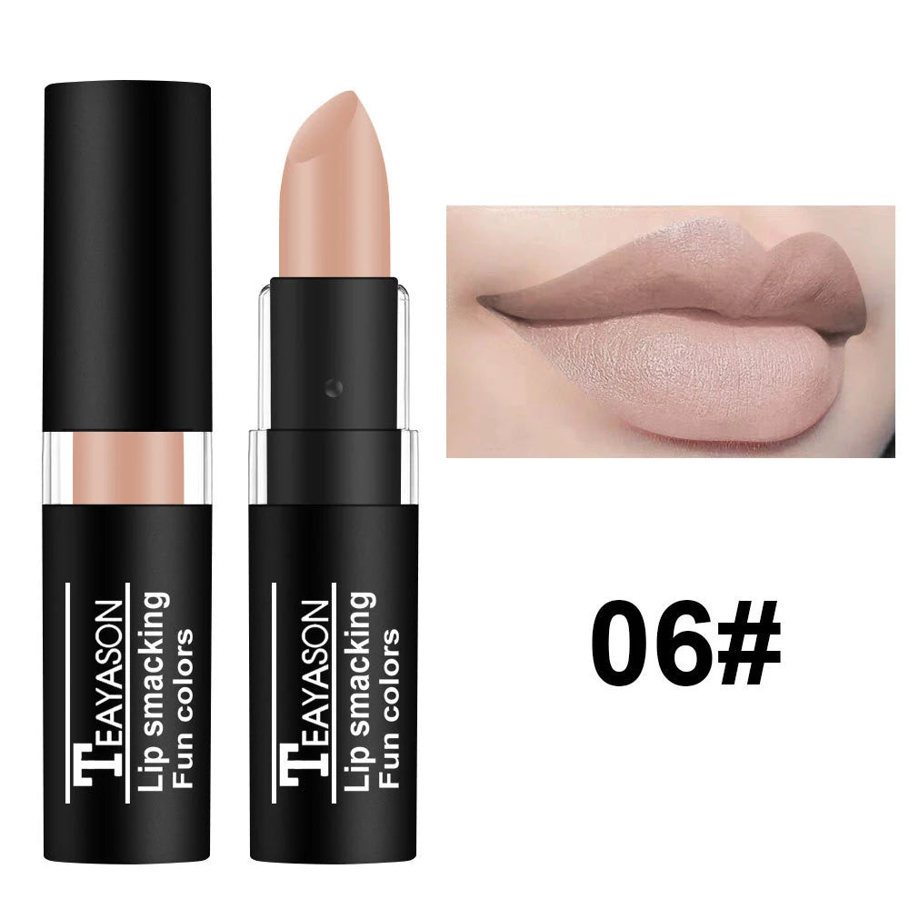 TEAYASON 12 Color Waterproof Lasting Sexy Red Lipstick Matte Lipstick Cosmetics Lip Gloss Waterproof Long-lasting