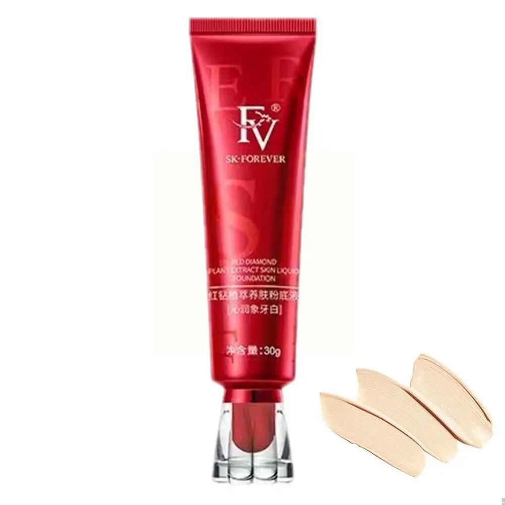 Red FV Foundation Liquid Ginseng Bird's Nest Polypeptide Concealer Skin Nourishing BB Cream Makeup Cosmetics