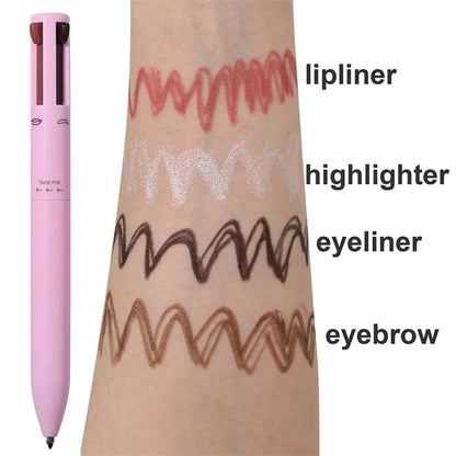 4 In 1 Face Makeup Pen Eyebrow Pen Waterproof Drawing Eye Brow Long Lasting Eyeliner Eyebrow Lipliner Pen Sweatproof Makeup Pen