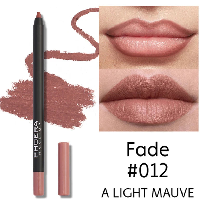 Matte Lipliner Pencil Sexy Nude Pink Red Contour Tint Lipstick Waterproof Lasting Non-stick Cup Moisturising Lip Makeup Cosmetic