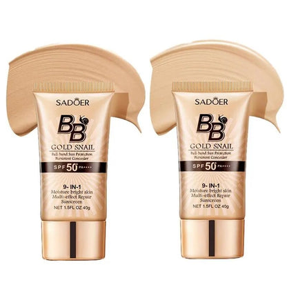 Gold Snail Sunscreen BB Cream Makeup Foundation SPF 50 Sun Block Long Lasting Waterproof Face Whitening Foundation BB Cream