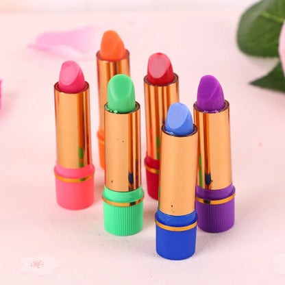 6PC/lot Pop Fashion Style Color Lipstick ColorLong Lasting Lip Liner Tube Butterfly Change Beauty Supplies