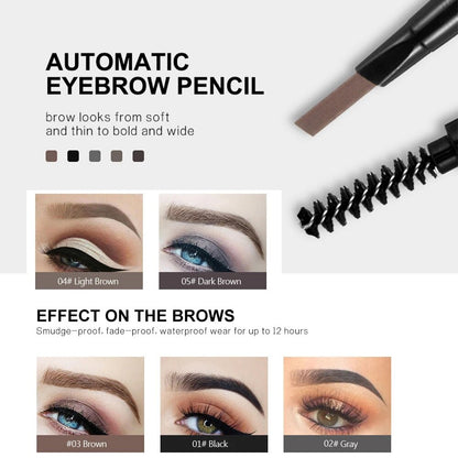 HANDAIYAN Eyebrow Pencil 2 in 1 Auto Waterproof Eye Makeup Brow Shades Brush Maquillaje Sombrancelha Long Lasting Eyebrow Pencil