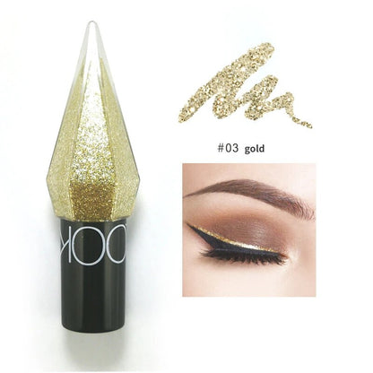 Diamond Shiny Eyeshadow Eye Liners Waterproof Glitter Sequins Eyeliner Eye Shadow Makeup Beauty Cosmetics Silver Rose Gold Color